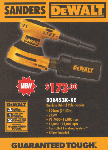 DEWALT ORBITAL PALM SANDER