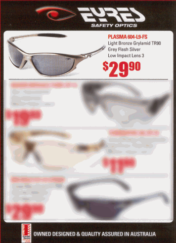 PLASMA GRAY SILVER LENS SAFETY GLASSES