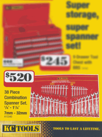 38 piece combination spanner set.
